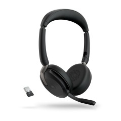 Jabra Evolve2 65 Flex MS Stereo Wireless Headset - Premium Comfort & Crystal Clear Sound - Black